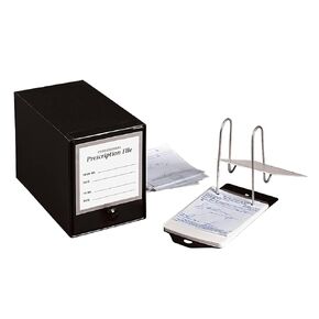 APOTHECARY PRODUCTS Single File Organizer & Drawer, Storage for Paper, Files, Prescriptions, 2 Compartments, White, 13 1/2" x 5" x 17 1/4", Made in the USA