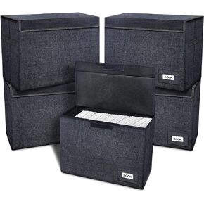 Leffis 3 Pack Comic Book Storage, Comic Book Box Collapsible and Stackable Comic Short Box with Lid and Label Slot 15.5" X 7.5" X 11.3" Holds 150 Comics (Black)