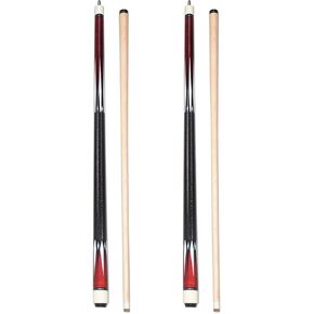 TGA Sports Pool Cues 2-Piece 58 Inch Billiard Cue Sticks 13mm Hard Tip Canadian Maple Cues Set of 2