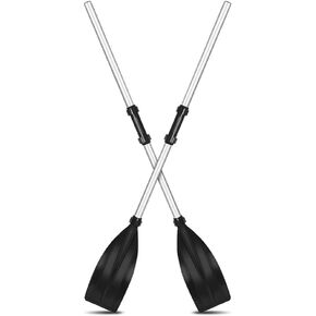 Kayak Paddles, Pair of Detachable Boat Oars Lightweight Aluminum Alloy Ribbed Blade Boat Paddleboard for Kayaking Boating Canoeing Surfing Outdoor Water Sports- 2 Pieces