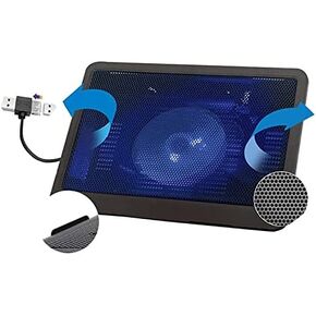 وسادة تبريد للكمبيوتر المحمول، مبرد كمبيوتر محمول محمول بمنفذين USB، وسادة تبريد للكمبيوتر المحمول مع مراوح LED زرقاء، تناسب مقاس 13-15 بوصة in Kuwait