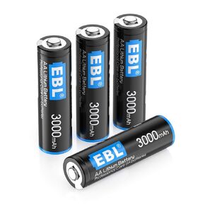 EBL 8 Pack 3000mAh 1.5V Lithium AA Batteries - High Performance Constant Volt AA Lithium Metal Non-Rechargeable Battery for High-Tech Devices (Non-Rechargeable Batteries)