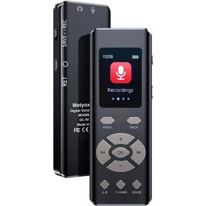 64GB Digital Voice Recorder Voice Activated Recorder for Lectures Meetings - 4608 Hours Sound Audio Recorder Dictaphone Recording Device with Playback,MP3 Player,Password,Variable Speed