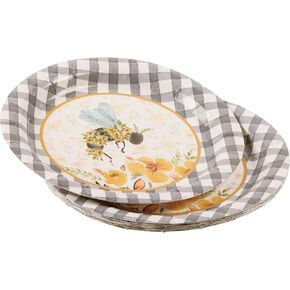 Primitives by Kathy Small Floral Bee Decorative Plate