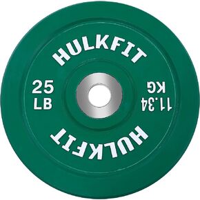 HulkFit 2-inch Pro Series Olympic Style Bumper Weight Plate with Shock Absorbing Low Bounce Rubber for Barbells & Plate Only Strength Training - Multicolor