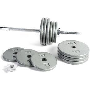 CAP Barbell Standard 1-Inch Barbell Weight Set, 100-Pounds