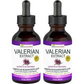 ELP ESSENTIAL Valerian Root Extract Drops | 2 fl oz | Sugar Free, Alcohol Free, Non- GMO Gluten Free Liquid 2 Pack