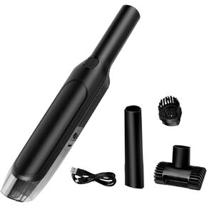 Powerful 30000PA Cordless Rechargeable Car Vacuum - Hand Held, Long Battery Life, Lightweight - Ideal for Dust, Pet Hair, and Dirt in Home & Car Interior (Black)