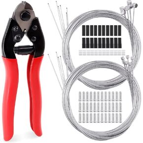 Glarks 81Pcs Stainless Steel Bicycle Cable Cutter and Bike Brake Cable Shifter Cable with End Caps, O-Rings Set for Mountain Bike, Road Bike
