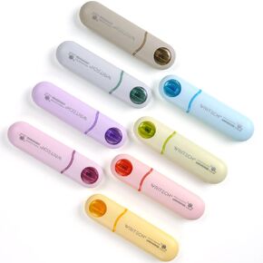 WRITECH Aesthetic Chisel Tip Highlighters: Assorted Pastel Colors Cute Marker Pens Soft Tip Multi Colored No Bleed Smear Water Based Bible Highlighter Set for Underline Highlighting Journaling 8ct