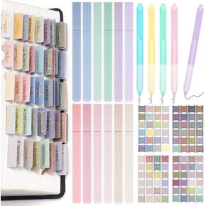 Bible Journaling Kit with 12 No Bleed Bible Highlighters, 5 Smooth Gel Pens and 96 Bible Tabs, Aesthetic Bible Study Supplies for Study Bible, Christian Gifts for Women & Men