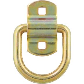 CURT 83740 3 x 3-Inch Surface-Mounted Trailer D-Ring Tie Down Anchor, 11,000 lbs Break Strength, Yellow Zinc