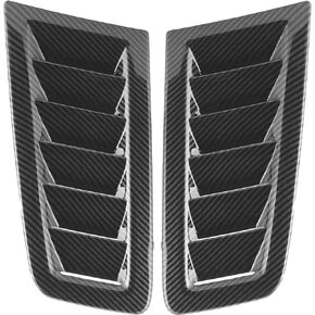 Hood Vents for Cars, 2Pcs Air Flow Intake Cover with Double Sides Adhesive Universal Bonnet Air Vents Engine Hood Car Exterior Parts for Focus RS MK2 Style (Carbon Fiber)