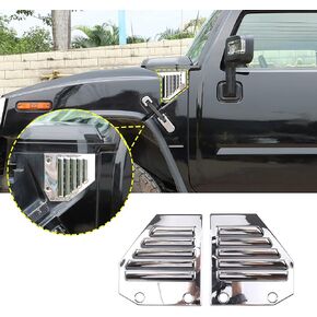2PCS Car Side Vent Cover Hood Intake Bezel Trim Molding Compatible with 2003-2009 Hummer H2,Side Scoop Hood Cover Car Exterior Accessories (Matter black)