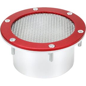 3-Inch Bumper Intake Air Duct Vent Racing Car Mesh Grille Inlet Cover All-metal Trim Hood Scoop Accessory for Car Modification (Red)