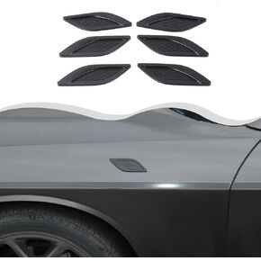 Front Side Fender Vent Cover Trims Front Fender Vent Cover Carbon Fiber Side Vent Trim Side Air Vent Outlet Decal Hood Compatible with Bronco Sport Exterior Accessories 2021+ (6Pcs)