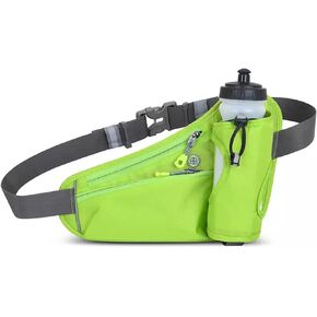 Fanny Pack with Water Bottle Holder, Hydration Running Belt for Men Women Adjustable Strap Waist Bag Suitable for Hiking Running Walking Jogging Camping(Bottle Not Included) (Black)