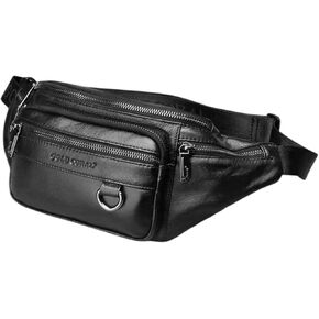 حقيبة خصر جلدية أصلية للرجال من الجلد Fanny Pack، رياضية أثناء السفر والمشي لمسافات طويلة in Kuwait
