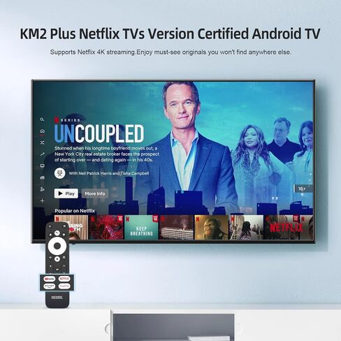 Android 11.0 TV Box, MECOOL KM2 Plus 2GB 16GB Smart TV Box with Netflix Certified, Google Assistant Dolby Atmos, TV Box 4K Support AV1, 2.4G/5G, Ethernet, WiFi 5, BT 5.0 with Amlogic S905X4 (Black) in Saudi Arabia