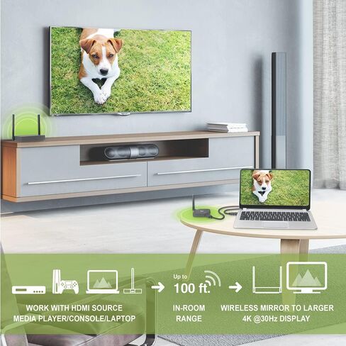 IOGEAR Wireless HDMI Transmitter and Receiver - 4K 1080P Streaming Video - Audio from Laptop - PC - Phone to 2 Video Devices - GW4K30GH60KIT in Kuwait