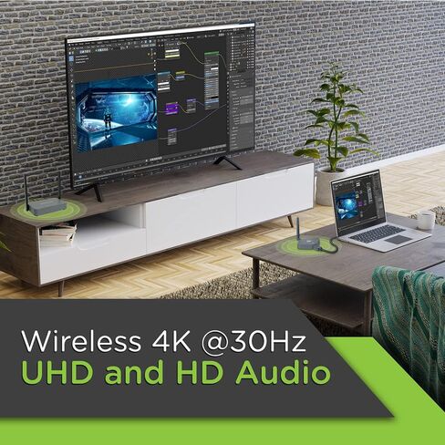 IOGEAR Wireless HDMI Transmitter and Receiver - 4K 1080P Streaming Video - Audio from Laptop - PC - Phone to 2 Video Devices - GW4K30GH60KIT in Kuwait