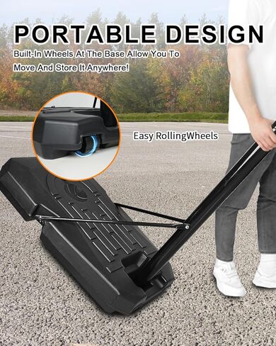 Portable Basketball Hoop Backboard System Stand Height Adjustable 6.5ft - 10ft with 44 Inch Backboard and Wheels for Adults Teens Outdoor Indoor Basketball Goal Game Play Set in Kuwait