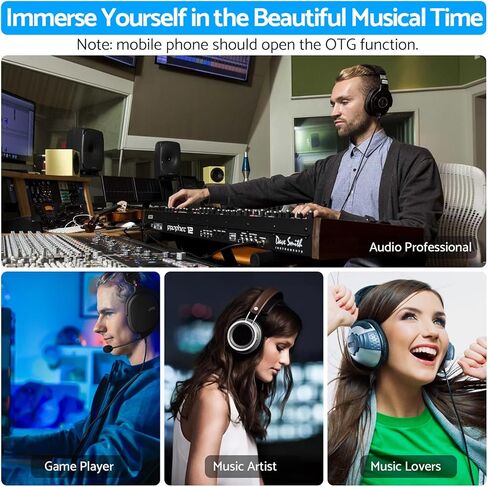 مضخم سماعة رأس eSynic احترافي USB C 16-300Ω محمول من النوع C سماعة رأس AMP قابلة لإعادة الشحن DAC مضخم صوت سماعة رأس يدعم إدخال النوع C ومخرج مقبس صوت 3.55 مم للهواتف المحمولة وما إلى ذلك in Kuwait