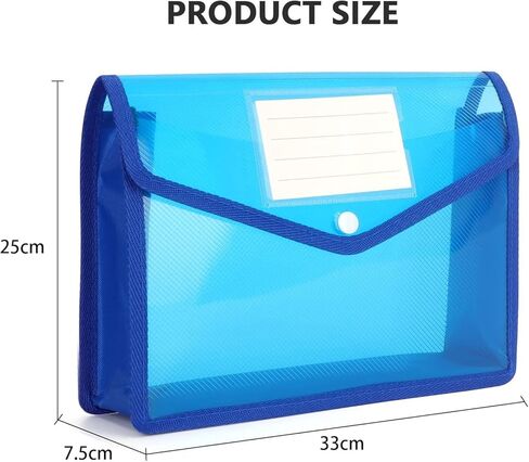 مجلدات ملفات بلاستيكية، 6 قطع من مظاريف حفظ الحقائب مقاس A4، مظاريف قابلة للتوسيع مقاومة للماء مع إغلاق سريع، منظم مستندات، حجم الرسالة، بوليستر ملون شفاف، محفظة للمكتب/الأعمال/المدرسة in Kuwait