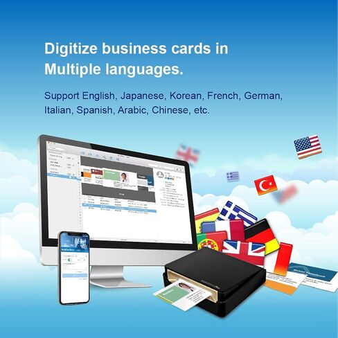 ماسح ضوئي لبطاقات العمل من PenPower WorldCard Cloud للنوافذ/Mac/الهاتف الذكي، حفظ وإدارة جهات الاتصال الخاصة بك عن طريق السحابة in Kuwait