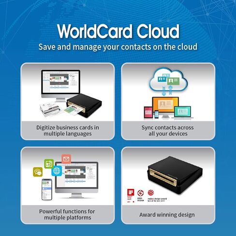 ماسح ضوئي لبطاقات العمل من PenPower WorldCard Cloud للنوافذ/Mac/الهاتف الذكي، حفظ وإدارة جهات الاتصال الخاصة بك عن طريق السحابة in Kuwait