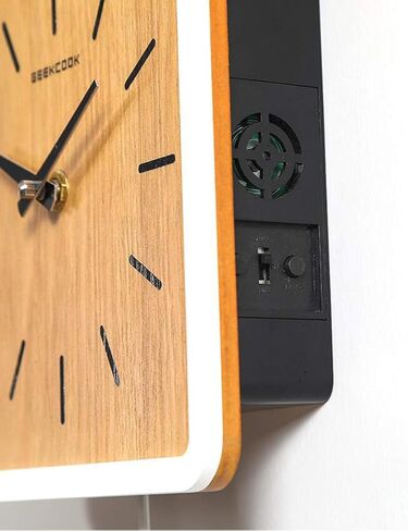 ساعة حائط Cucu حديثة من SHISEDECO تضرب طائرًا صغيرًا لطيفًا، أصوات الطيور الطبيعية أو نداء الوقواق، ساعات بندول خشبية مبتكرة بسيطة، ديكور منزلي فريد لغرفة المعيشة والمطبخ. (أحمر) in Kuwait