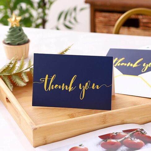Heavy Duty Thank You Cards with Envelopes - 36 PK - Gold Thank You Notes 4x6 Inches Baby Shower Thank You Cards Wedding Thank You Cards Small Business Graduation Funeral Bridal Shower (Assortment) in Kuwait