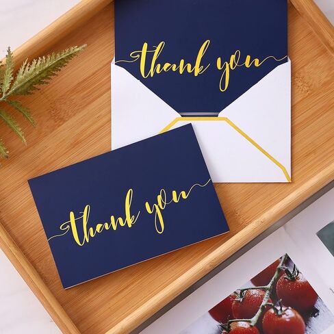 Heavy Duty Thank You Cards with Envelopes - 36 PK - Gold Thank You Notes 4x6 Inches Baby Shower Thank You Cards Wedding Thank You Cards Small Business Graduation Funeral Bridal Shower (Assortment) in Kuwait