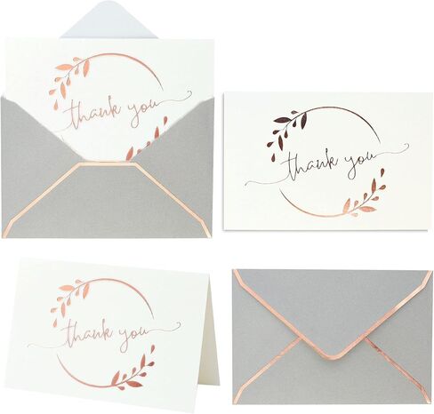 Heavy Duty Thank You Cards with Envelopes - 36 PK - Gold Thank You Notes 4x6 Inches Baby Shower Thank You Cards Wedding Thank You Cards Small Business Graduation Funeral Bridal Shower (Assortment) in Kuwait