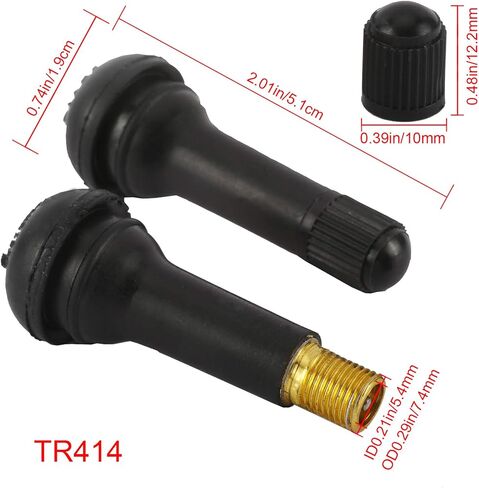 100 PCS TR413 and TR414 Snap-in Tire Valve Stem (50Pcs TR413 + 50Pcs TR414) in Kuwait