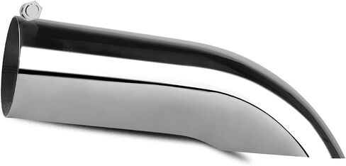 YITAMOTOR Universal 3 بوصة طرف عادم قابل للطي للأسفل، 3 بوصات مدخل 3 بوصات مخرج 12 بوصة أطراف ذيل عادم ديزل مصقولة طويلة من الفولاذ المقاوم للصدأ لأنابيب عادم بقطر خارجي 3 بوصات، تصميم مسمار، فضي in Saudi Arabia