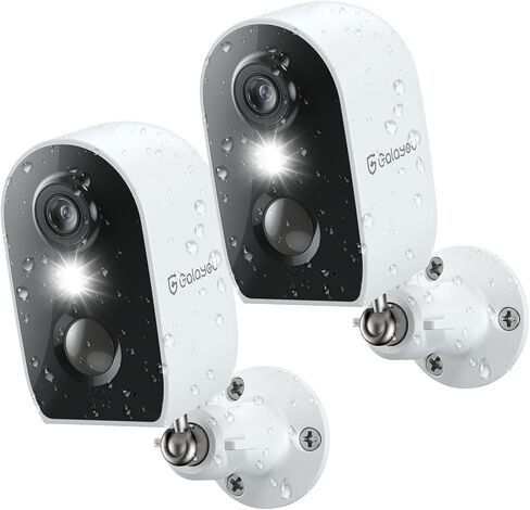 GALAYOU Security Cameras Wireless Outdoor - 2K Battery Powered WiFi Surveillance Indoor Camera for Home Security AI Motion Alert with Siren Spotlight Color Night Vision, Waterproof, Cloud/SD Storage in Saudi Arabia