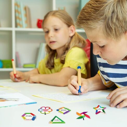 Crtiin 100 Pcs Sensory Strips Anxiety Calm Stickers Fidget Stress Breathing Stickers Sensory Stickers Different Textures Rough Tactile Tape for Kids Adults Desk Anxiety Relief(Bright) in Kuwait
