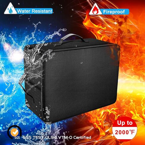 ENGPOW Fireproof Document Organizer Box with Lock,Collapsible Hard File Storage Box,Multi-Layer Waterproof Portable Travel Home Filing Storage Fireproof Safe for Important File,Cash,Letter/Legal Size in Saudi Arabia