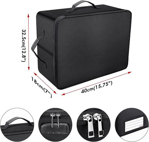 ENGPOW Fireproof Document Organizer Box with Lock,Collapsible Hard File Storage Box,Multi-Layer Waterproof Portable Travel Home Filing Storage Fireproof Safe for Important File,Cash,Letter/Legal Size in Saudi Arabia