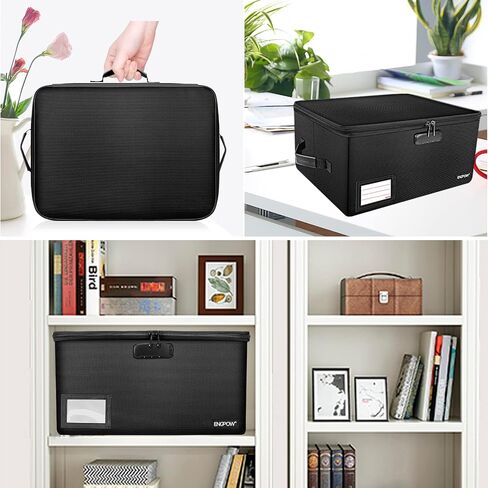 ENGPOW Fireproof Document Organizer Box with Lock,Collapsible Hard File Storage Box,Multi-Layer Waterproof Portable Travel Home Filing Storage Fireproof Safe for Important File,Cash,Letter/Legal Size in Saudi Arabia