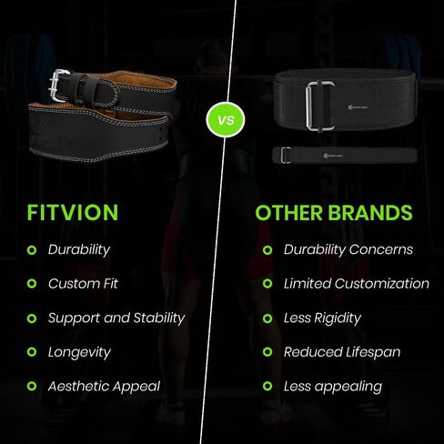 Genuine Leather Weight Lifting Belt With Free Wrist Wraps (Save $10 in Combo Pack) - 6 Inch Wide - Gym Belt - Bodybuilding belts - Lumbar Back Support - Weight Lifting Belts for Men & Women in Saudi Arabia