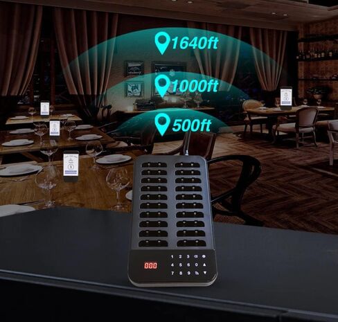 Restaurant Pager, Restaurant Pager System, 20 Pagers for Restaurants, Waterproof Wireless Paging Calling System Retaurant Waiting Buzzers, 1640ft Distance, Stop Button on Beeper in Saudi Arabia