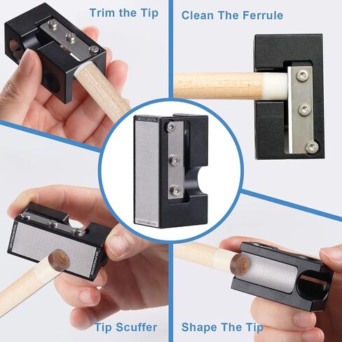 8 in 1 Pool Cue Tips Tool,Upgraded Repair Tool Cue Shaper,Billiard Cue Stick Tip Tool Accessories for Replacement and Shaping Cue Tips in Kuwait
