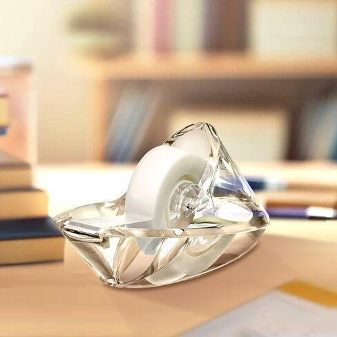 Amazing Abby - Tanja - موزع أشرطة أكريليك، حامل لفافات ملصقات بلاستيكية، منظم ملصقات شفاف، حل مثالي لتخزين سطح المكتب للأشرطة والملصقات والملصقات والمزيد in Kuwait