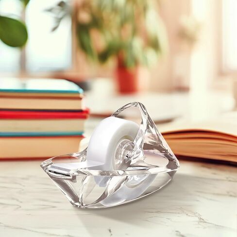 Amazing Abby - Tanja - موزع أشرطة أكريليك، حامل لفافات ملصقات بلاستيكية، منظم ملصقات شفاف، حل مثالي لتخزين سطح المكتب للأشرطة والملصقات والملصقات والمزيد in Kuwait