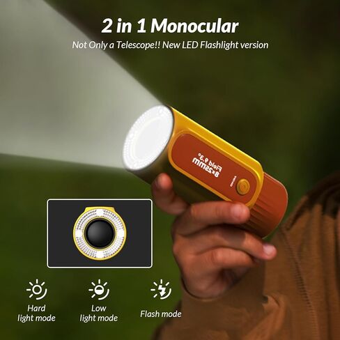 تلسكوب أحادي العين صغير الحجم للأطفال 2 في 1 مع مصابيح LED قابلة لإعادة الشحن، تكبير 8X، منشور BAK-4، هدايا ألعاب خارجية للأطفال البالغين، 3 4 5 6 7 8 9 سنوات هدايا عيد ميلاد للأولاد والبنات باللون الوردي in Kuwait