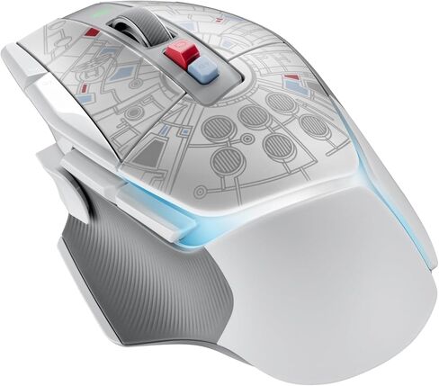Logitech G502 X PLUS Millenium Falcon Edition Gaming Mouse, LIGHTSPEED Wireless RGB Gaming Mouse - LIGHTFORCE hybrid switches, LIGHTSYNC RGB, HERO 25K gaming sensor, compatible with PC - macOS/Windows in Saudi Arabia