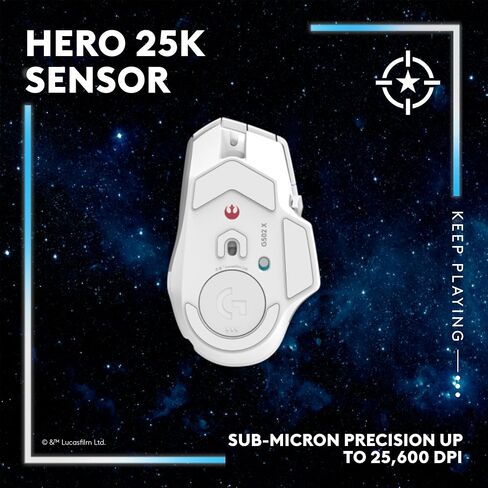 Logitech G502 X PLUS Millenium Falcon Edition Gaming Mouse, LIGHTSPEED Wireless RGB Gaming Mouse - LIGHTFORCE hybrid switches, LIGHTSYNC RGB, HERO 25K gaming sensor, compatible with PC - macOS/Windows in Saudi Arabia
