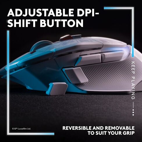 Logitech G502 X PLUS Millenium Falcon Edition Gaming Mouse, LIGHTSPEED Wireless RGB Gaming Mouse - LIGHTFORCE hybrid switches, LIGHTSYNC RGB, HERO 25K gaming sensor, compatible with PC - macOS/Windows in Saudi Arabia
